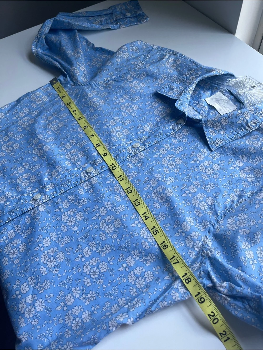 J Crew Liberty Of London Slim Fit Blue Floral Button Up Shirt 8